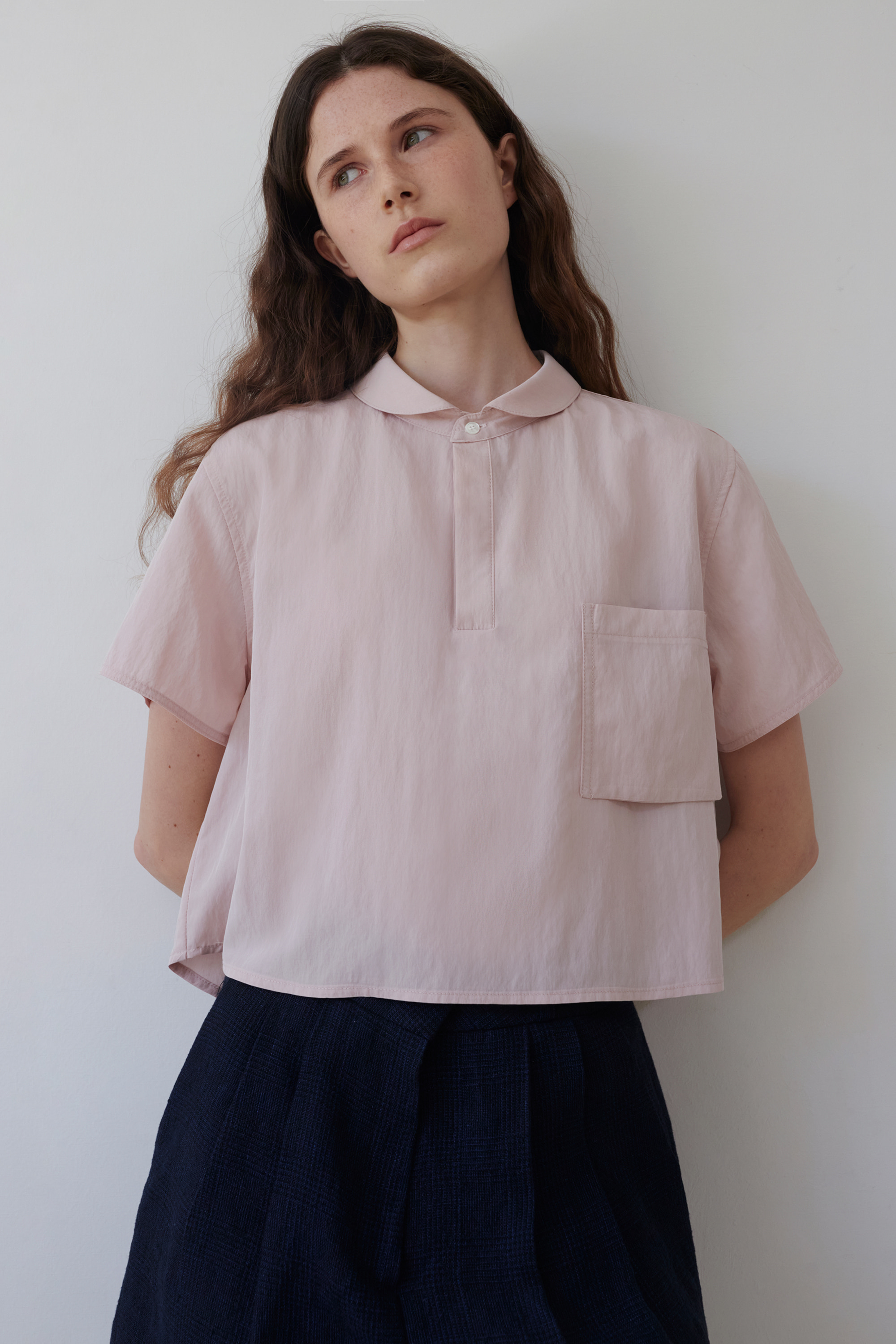 Molly half shirt (ash pink)