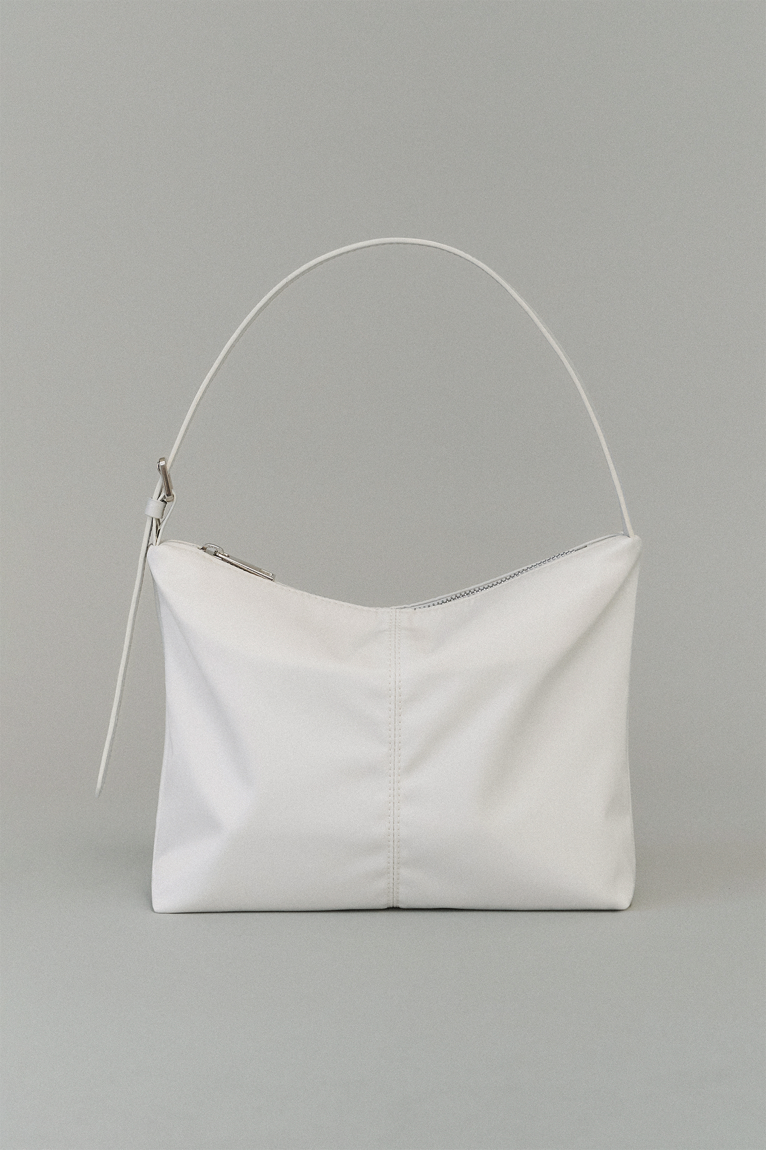 Nylon shoulder bag (White)