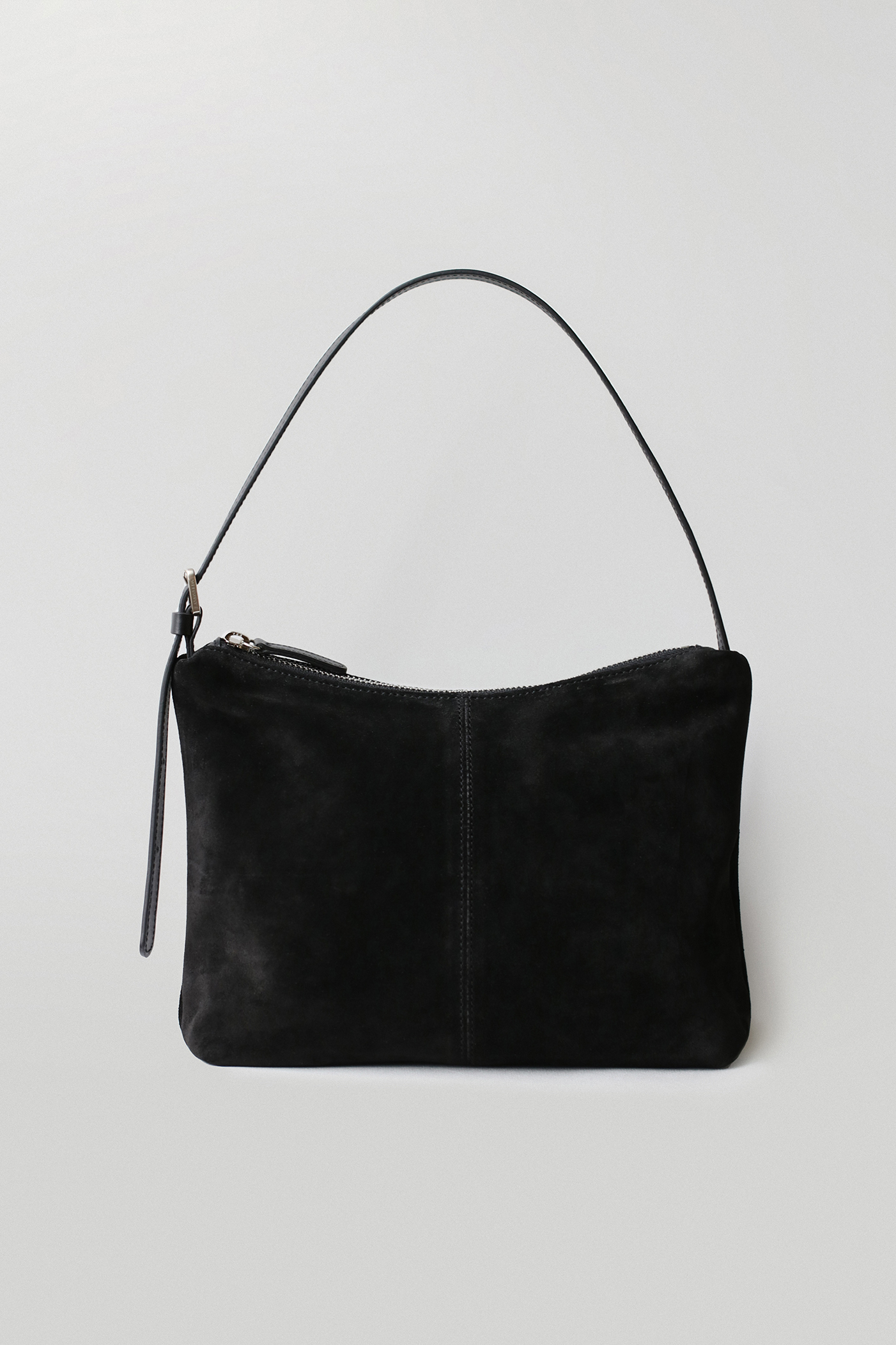 Suede shoulder bag (black)