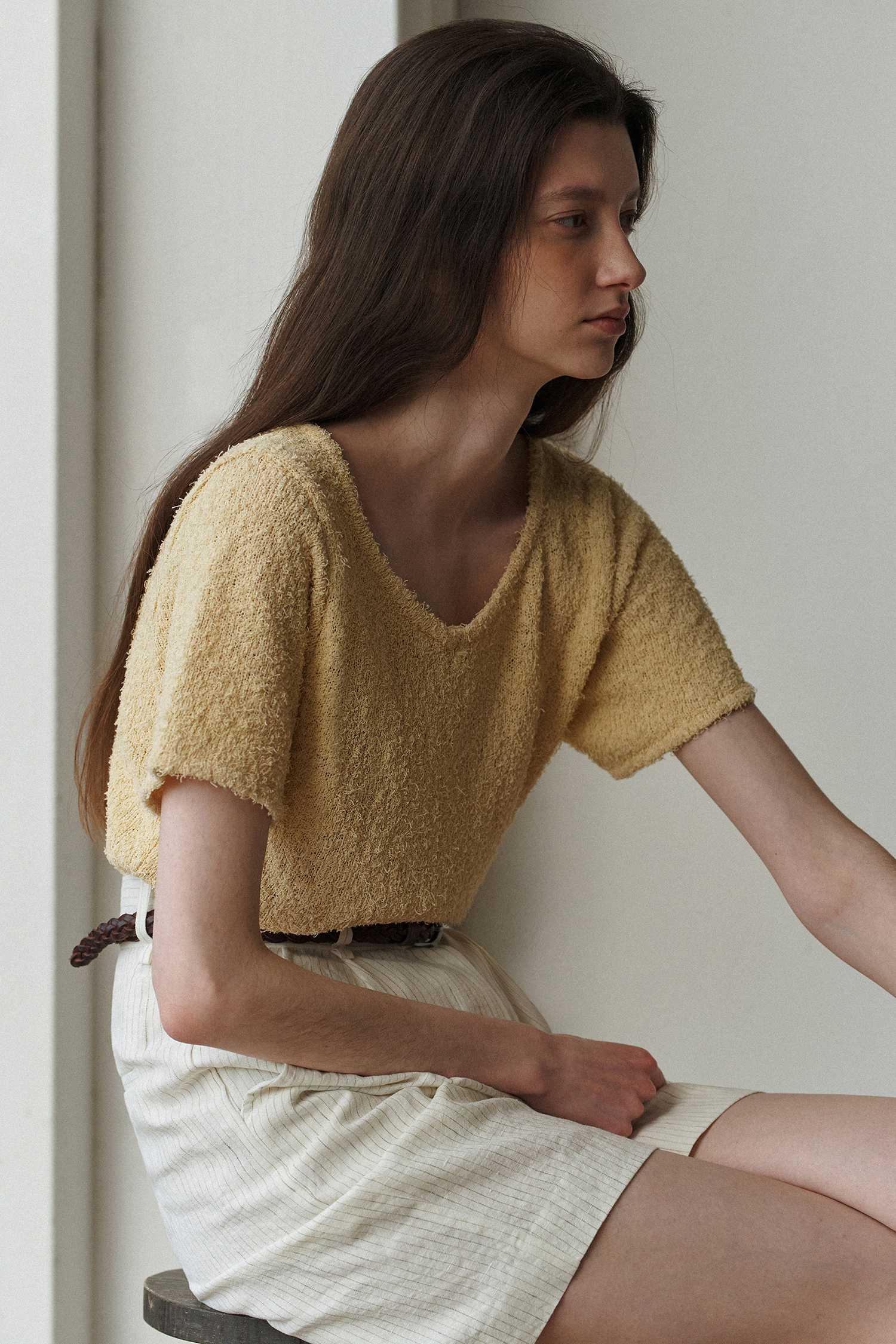 Square tail knit (yellow)