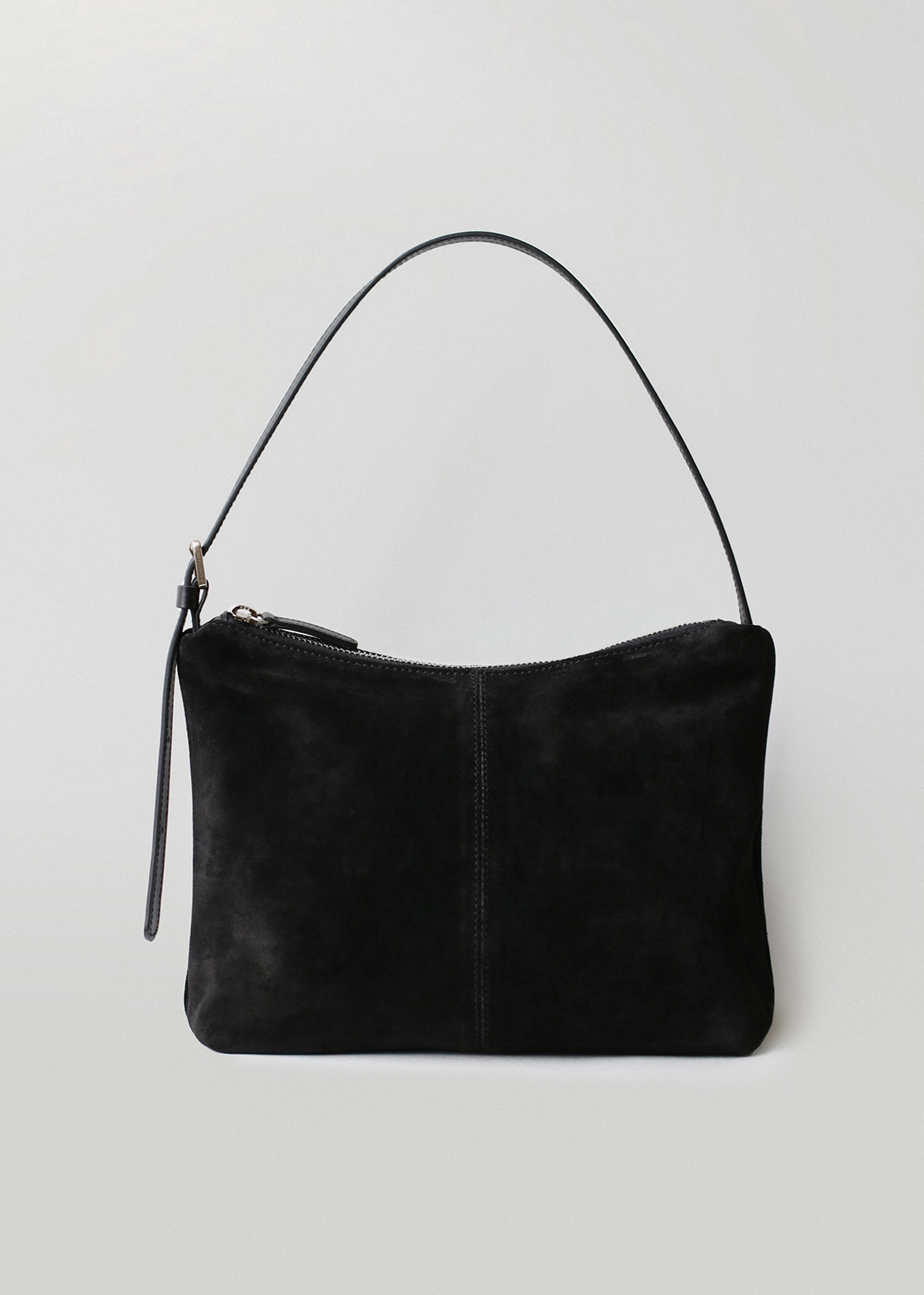 Suede shoulder bag (black)