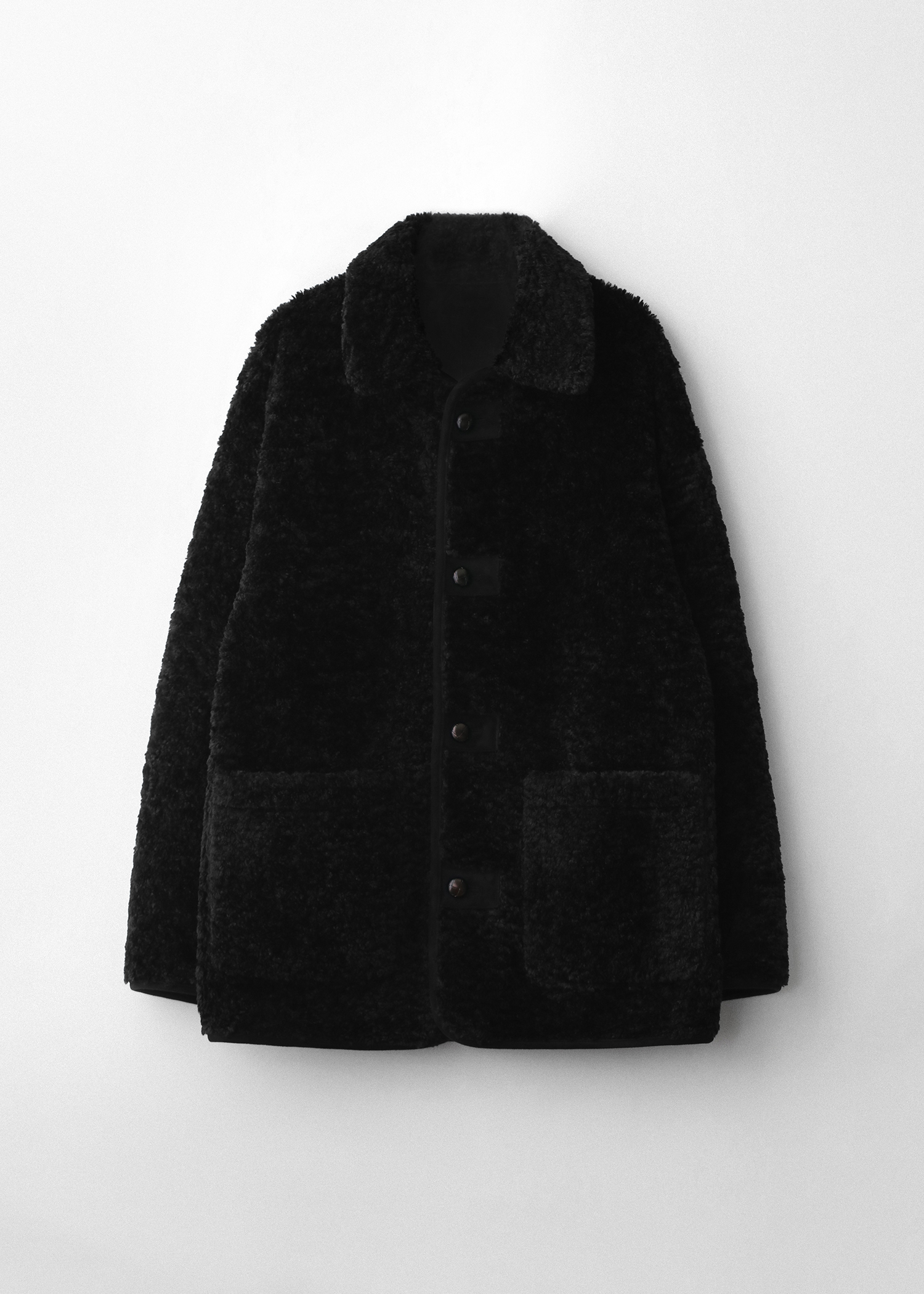 Reversible shearling jacket (black)