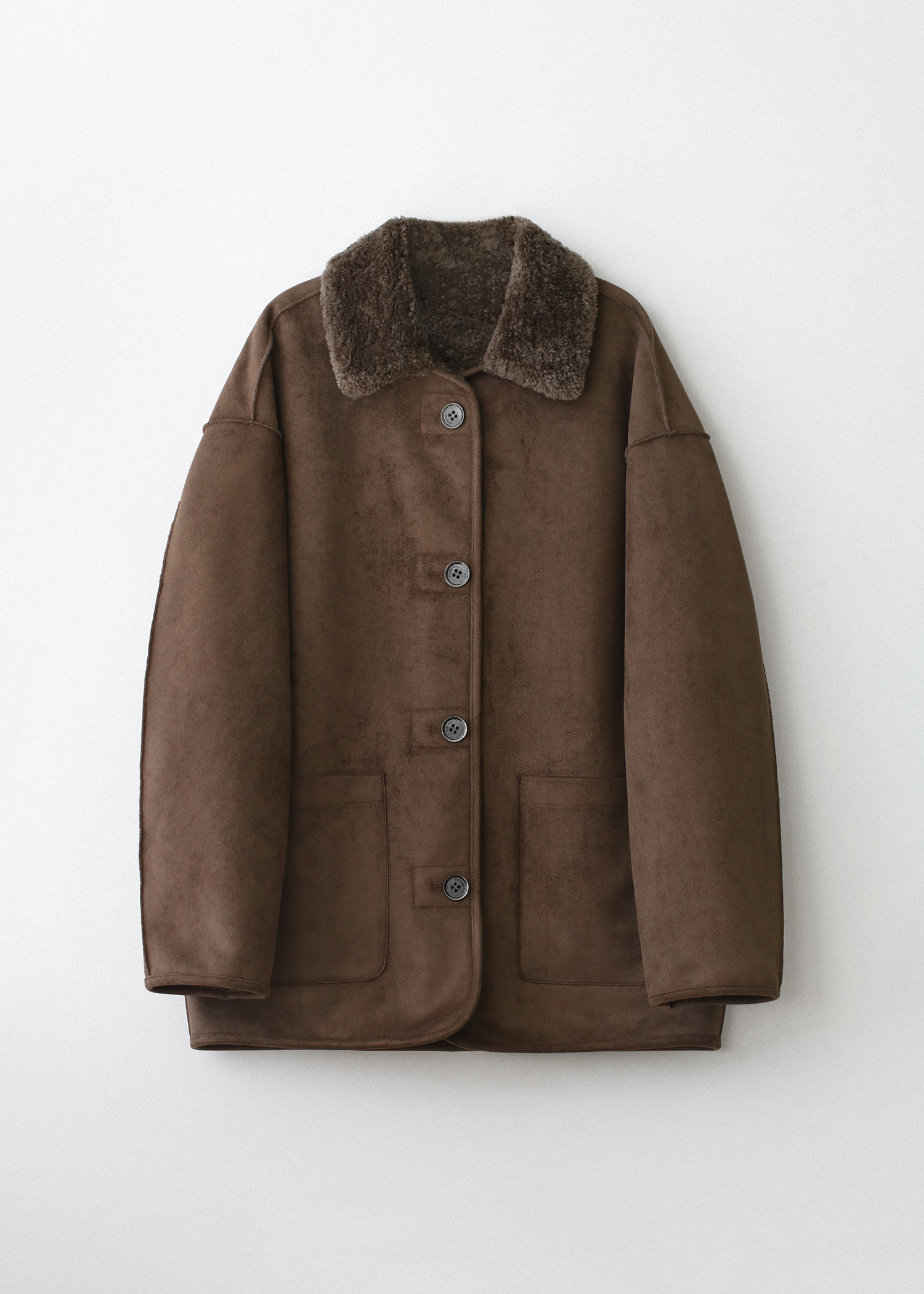 Reversible shearling jacket (brown)
