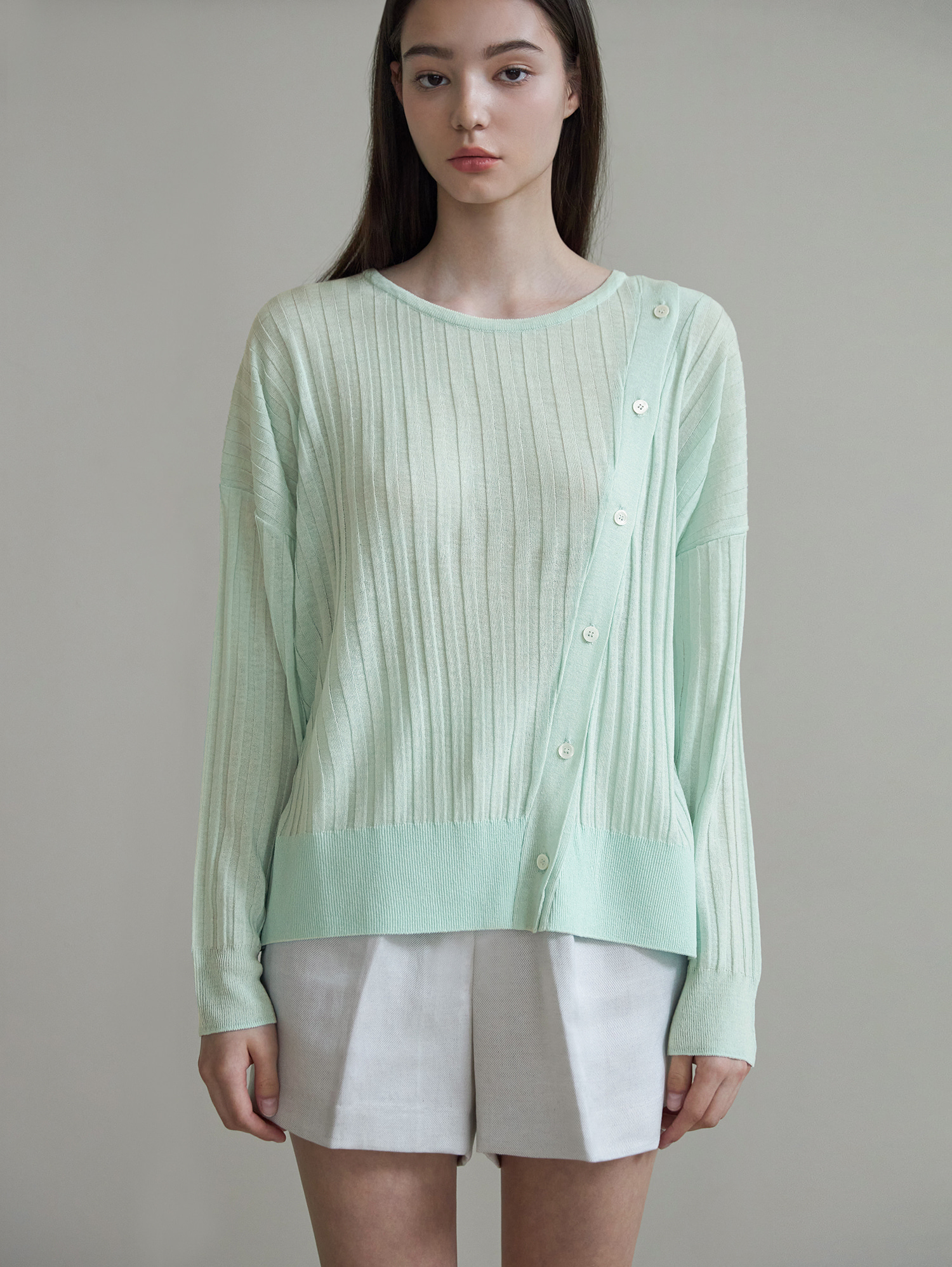 Reversible ribbed knit (mint)
