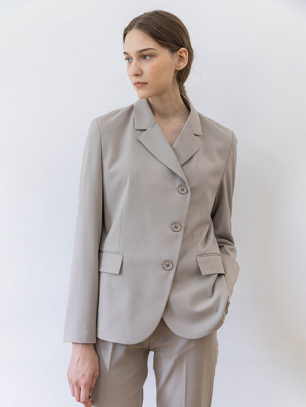 Oblique line jacket (cozy gray)