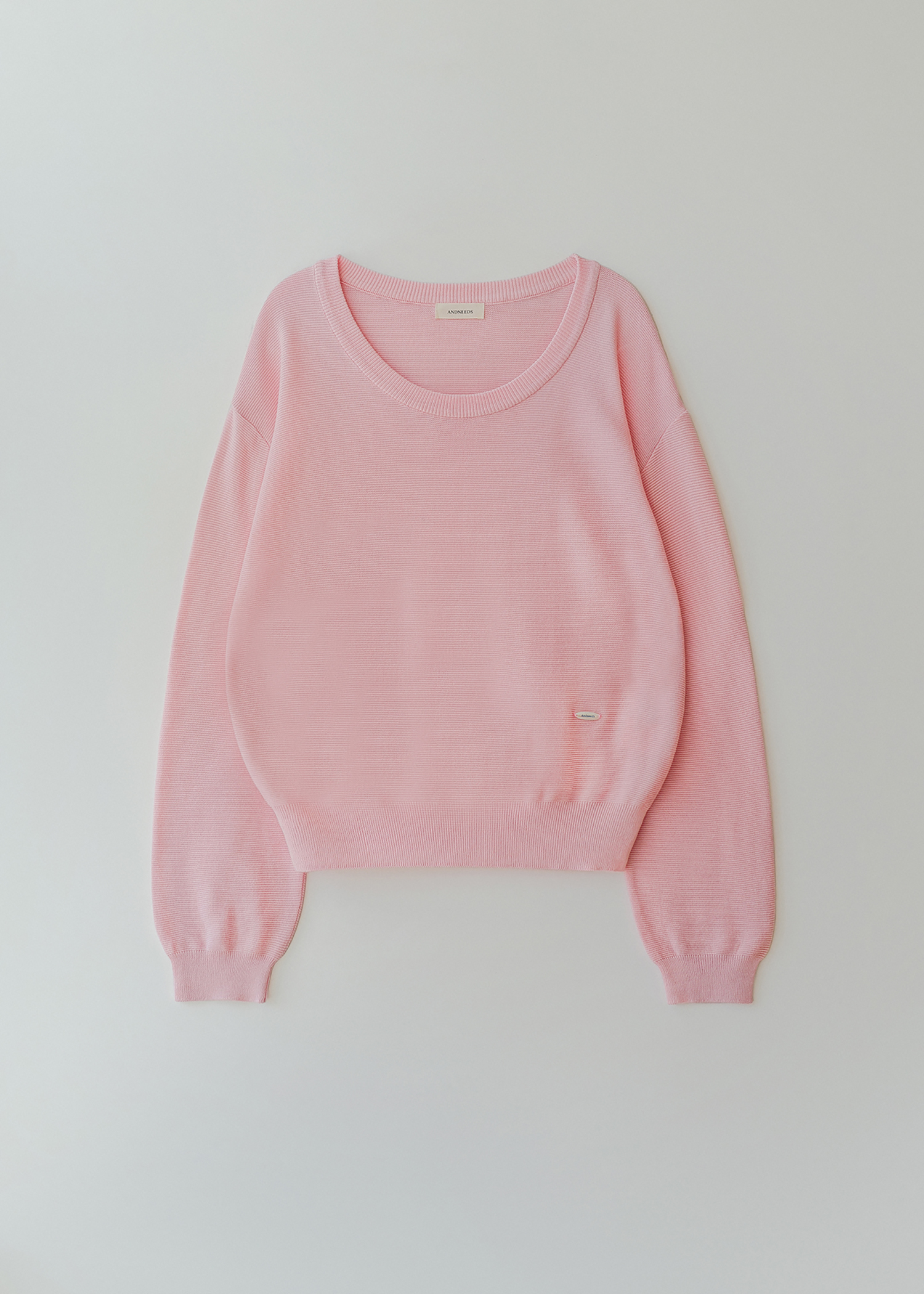 Scoop u-neck knit (pink)